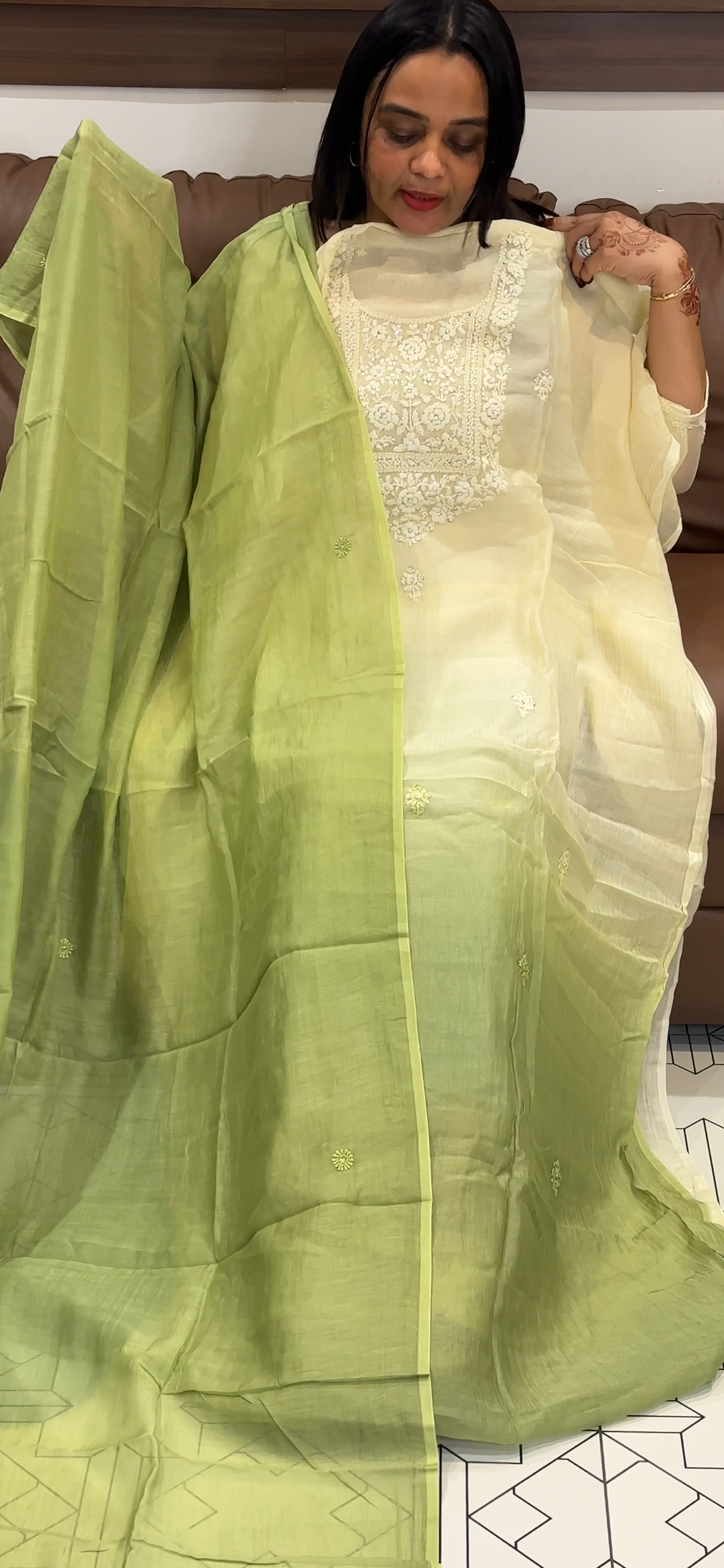 VISCOSE MUL CHANDERI UNSTITCHED SALWAR SUITS - NUWA - 750