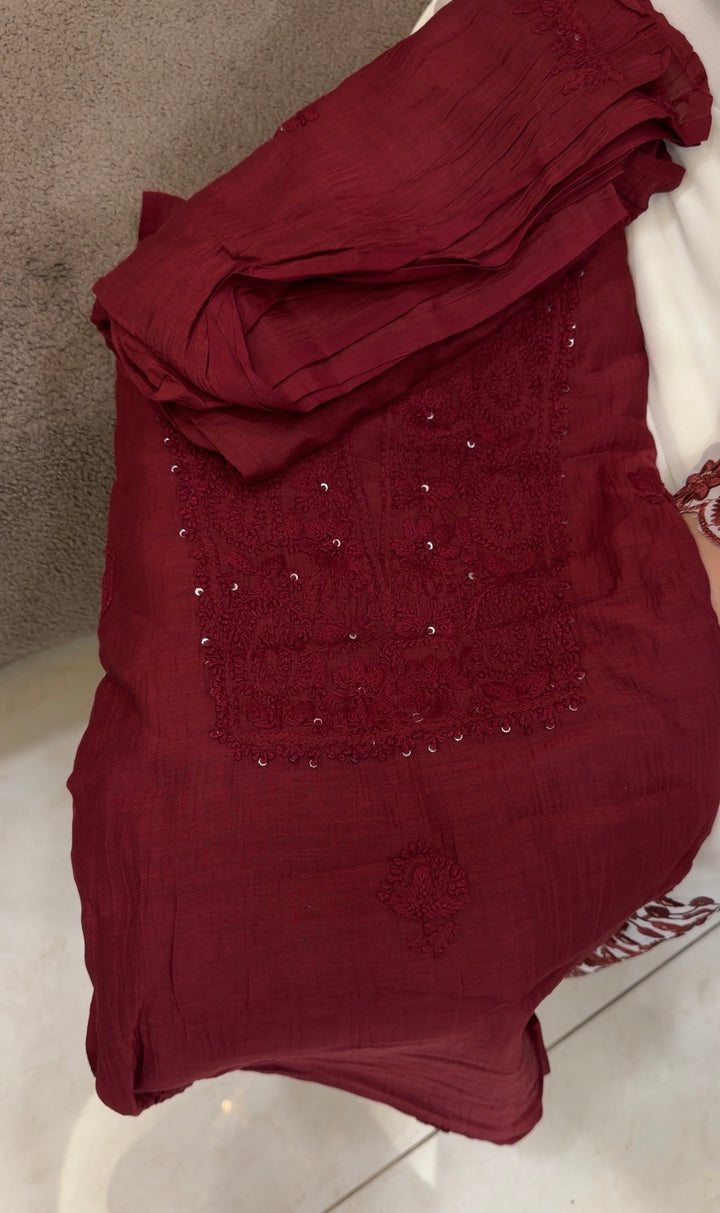 LUCKNOWI CHIKANKARI UNSTITCHED SALWAR SUITS -NUWA-1751
