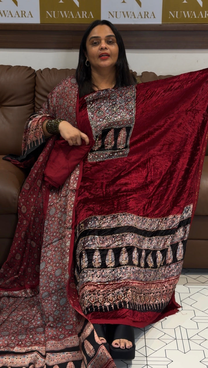 VELVET UNSTITCHED SALWAR SUITS - NUWA-1076