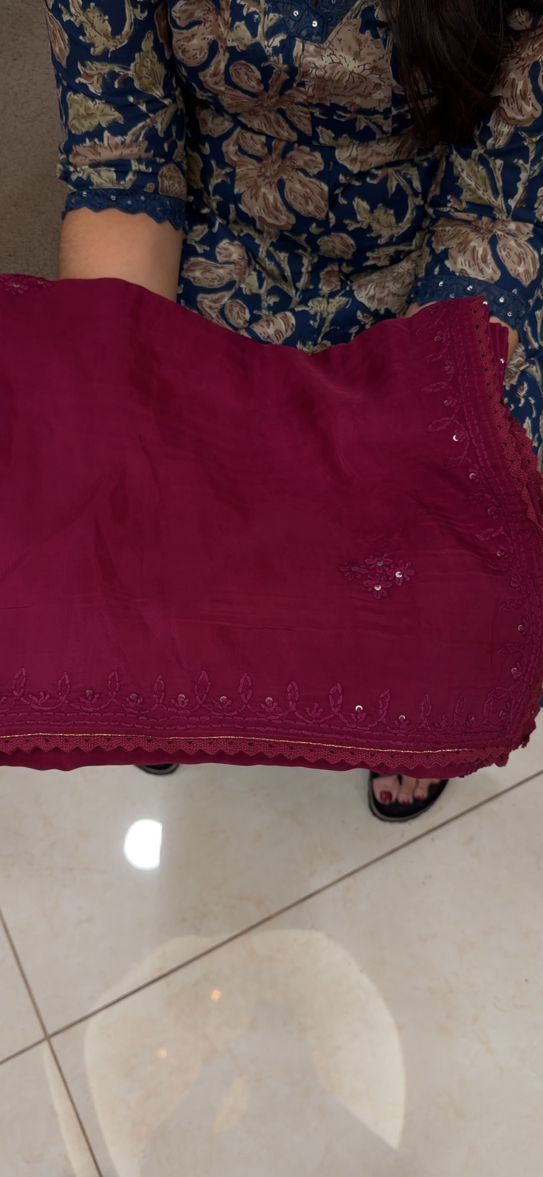 VISCOSE CRAPE CHIKANKARI SAREES - NUWA - 1623