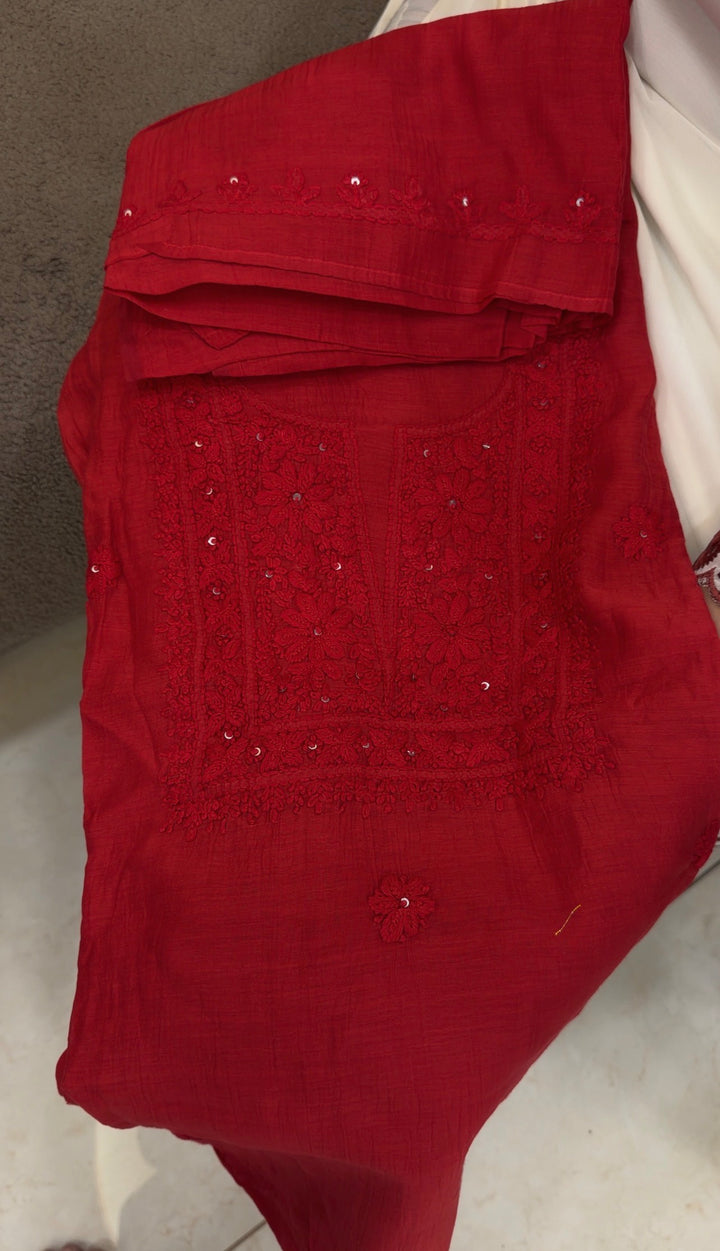 LUCKNOWI CHIKANKARI UNSTITCHED SALWAR SUITS -NUWA-1751