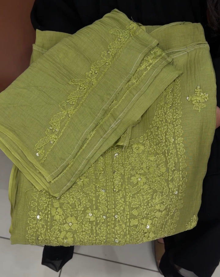 LUCKNOWI CHIKANKARI UNSTITCHED SALWAR SUITS - NUWA-1343