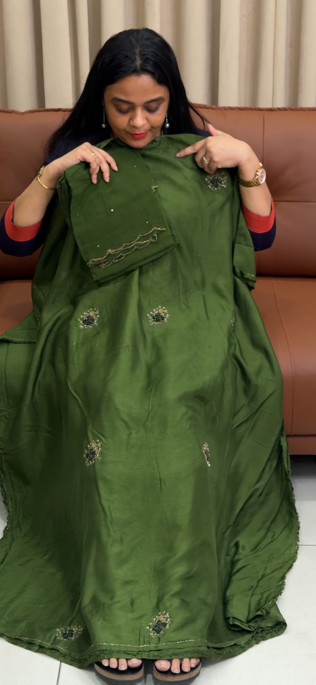 VISCOSE ORGANZA UNSTITCHED SALWAR SUIT - NUWA - 2215