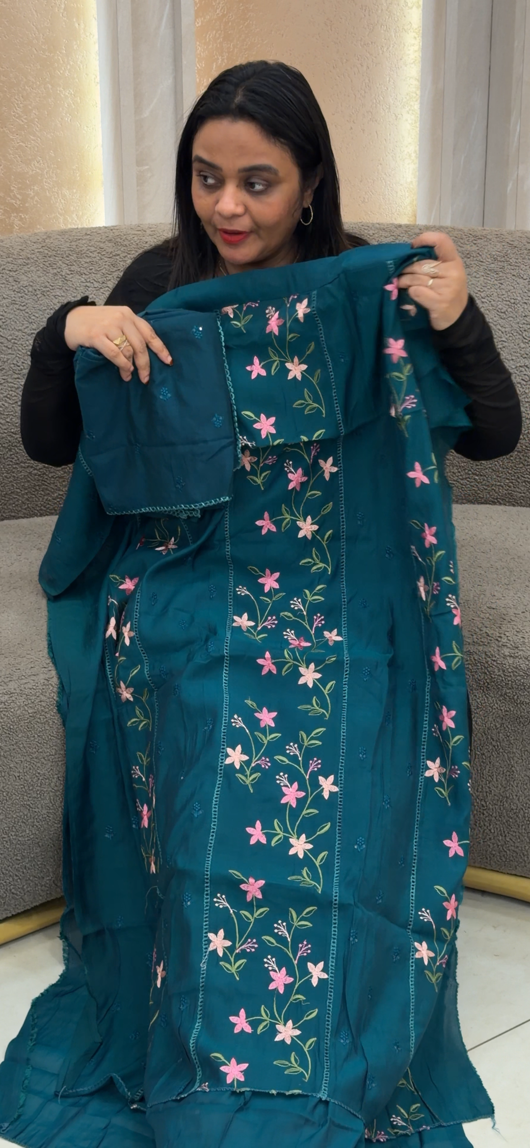 MUL CHANDERI UNSTITCHED SALWAR SUITS - NUWA -  1109