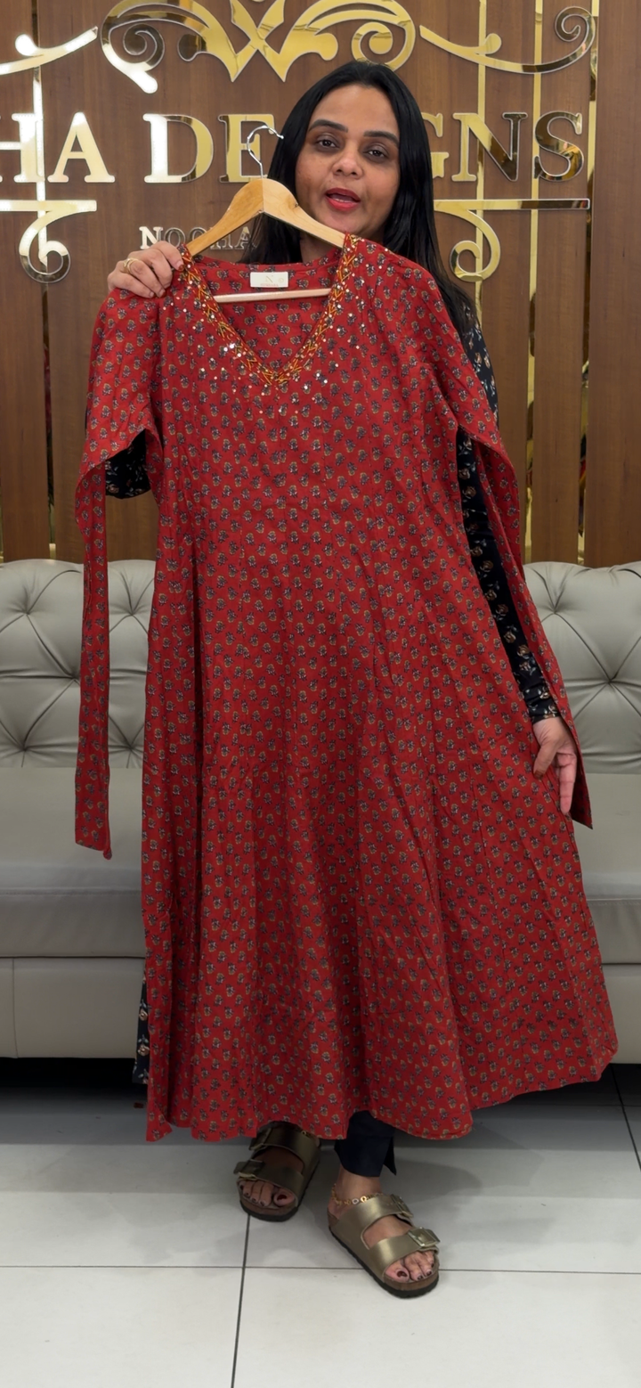 COTTON ANARKALI TOPS - NUWA - 1291