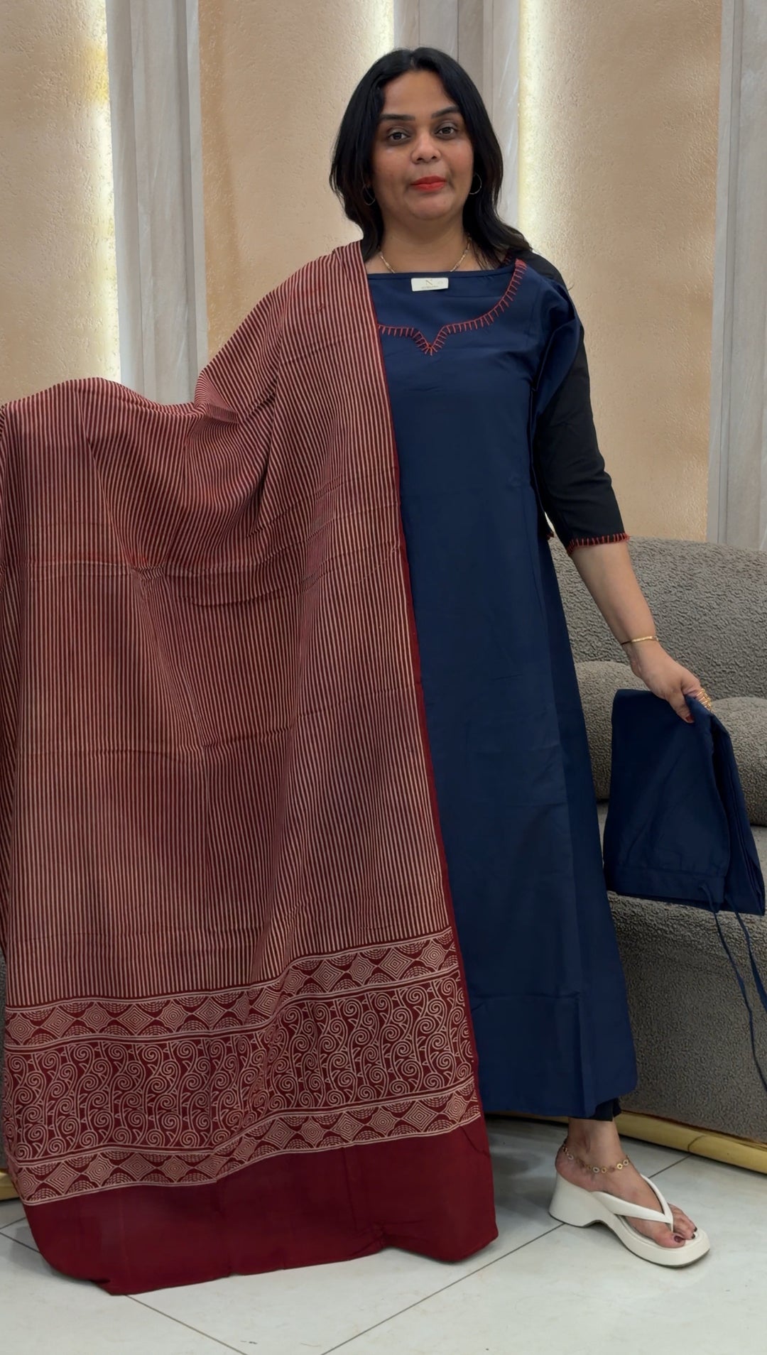 SEMI SILK TOP,BOTTOM AND DUPATTA - NUWA-426