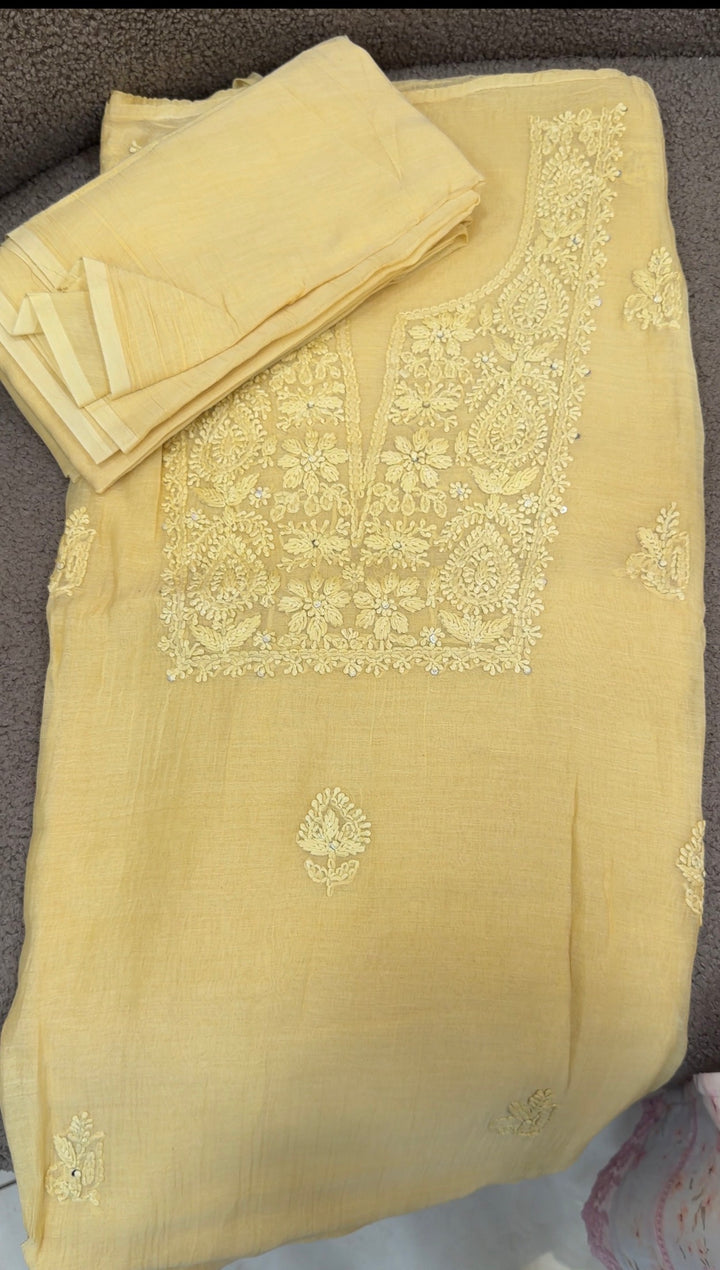 LUCKNOWI CHIKANKARI UNSTITCHED SALWAR SUITS - NUWA-1282