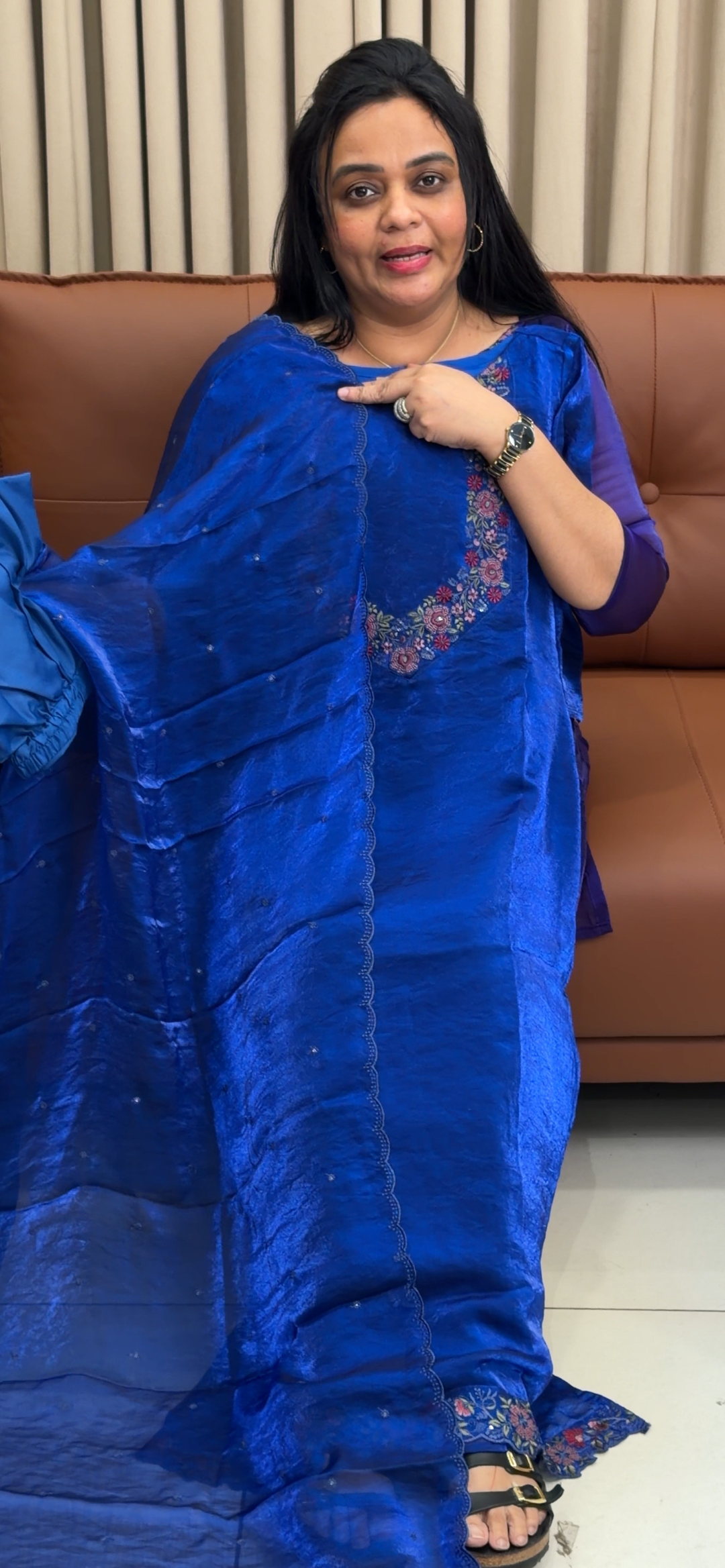 VELVET ORGANZA TOP, BOTTOM AND DUPATTA - NUWA - 1998