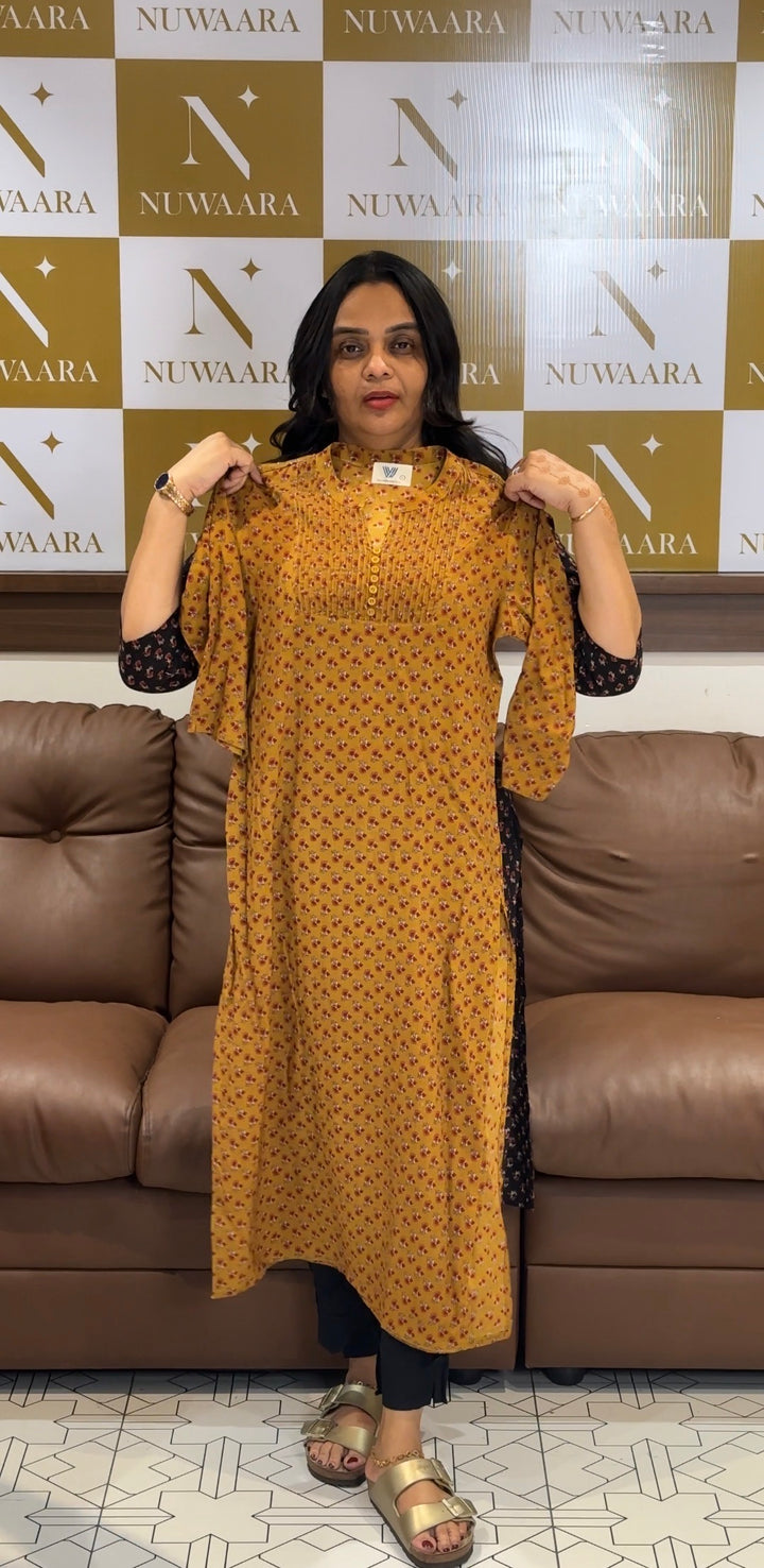 PRINTED COTTON SLITTED TOPS - NUWA-763