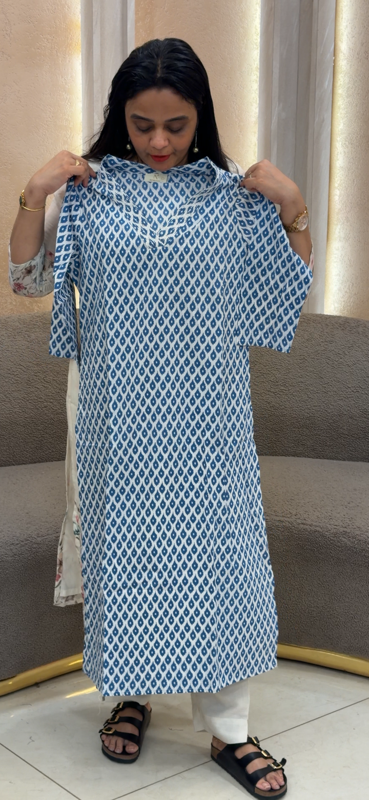 COTTON LONG SLITTED TOPS - NUWA - 2313