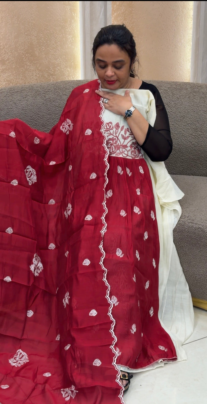 MALAI CHANDERI UNSTITCHED SALWAR SUITS - NUWA-2047