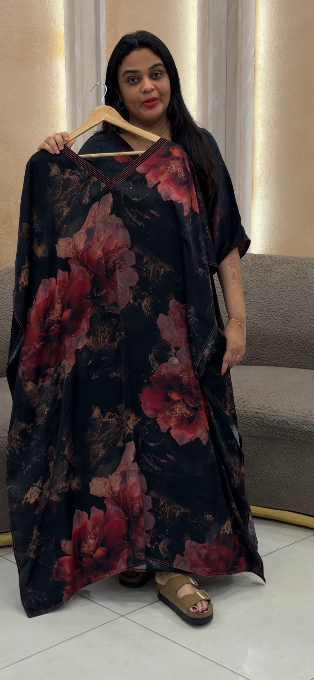 PRINTED CRAPE KAFTAN - NUWA - 1295