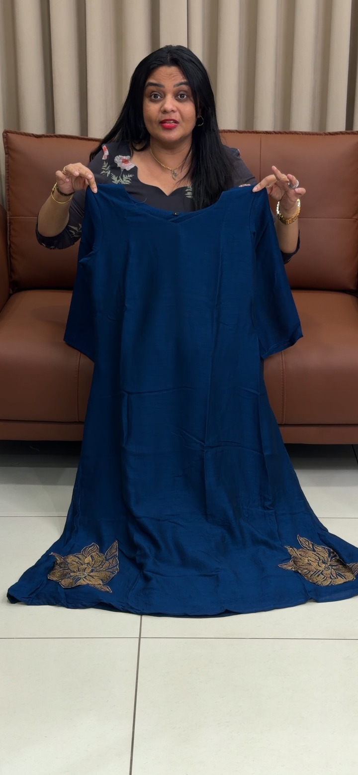 SEMI RAW SILK LONG ALINE TOPS - NUWA - 2153