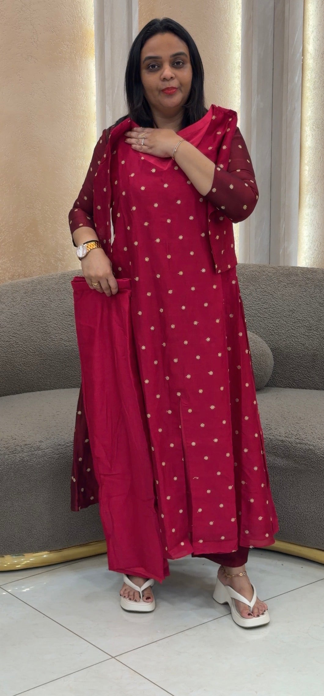 SEMI RAW SILK CO-ORDS SETS - NUWA-1147
