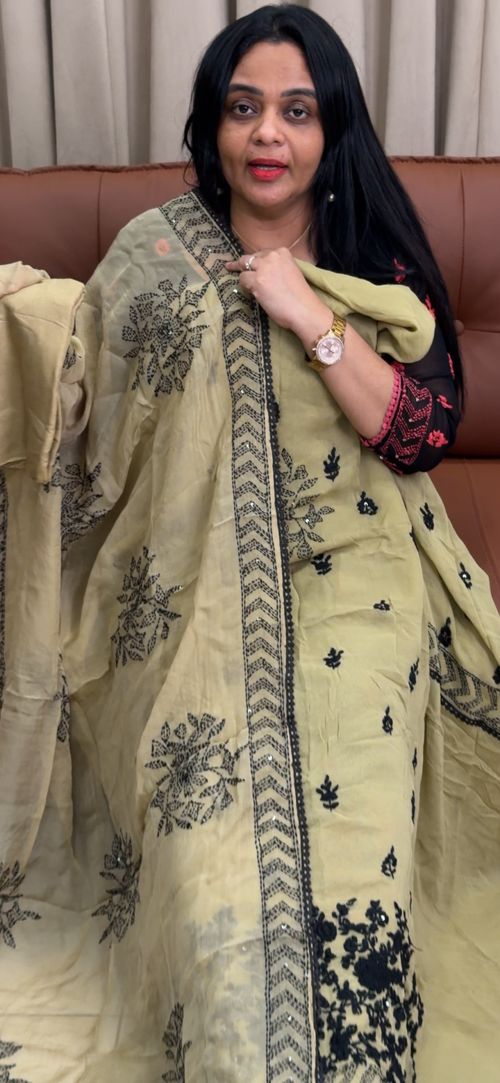 VISCOSE GEORGETTE UNSTITCHED SALWAR SUITS - NUWA - 2227