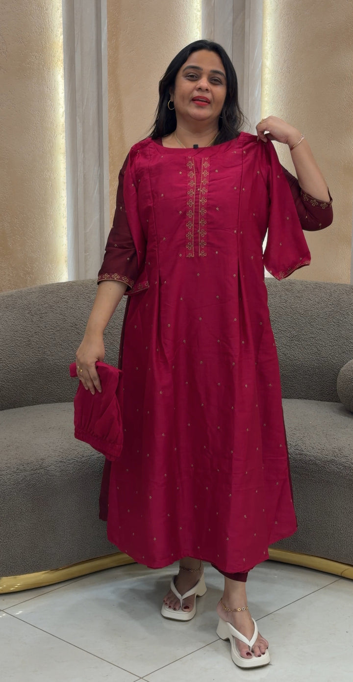 SEMI RAW SILK TOP AND BOTTOM - NUW-164