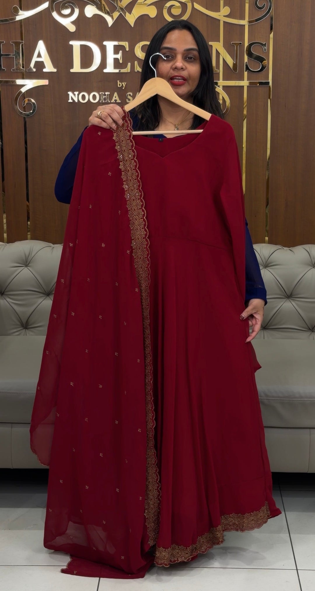 FAUX GEORGETTE ANARKALI TOP AND DUPATTA - NUWA-781