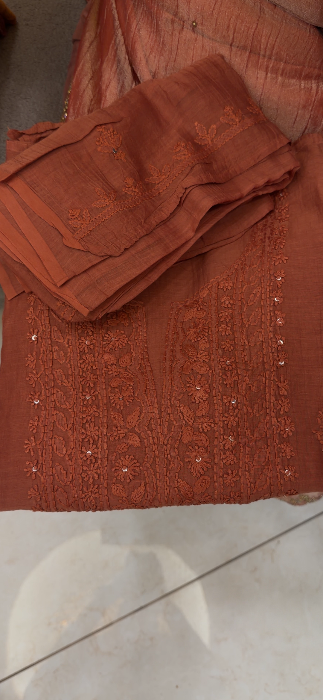 CHIKANKARI UNSTITCHED SALWAR SUITS - NUWA - 1305