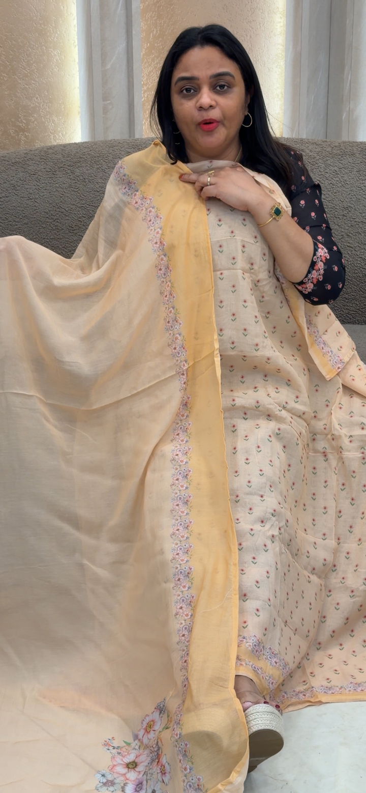 MUL CHANDERI UNSTITCHED SALWAR SUITS - NUWA - 1355