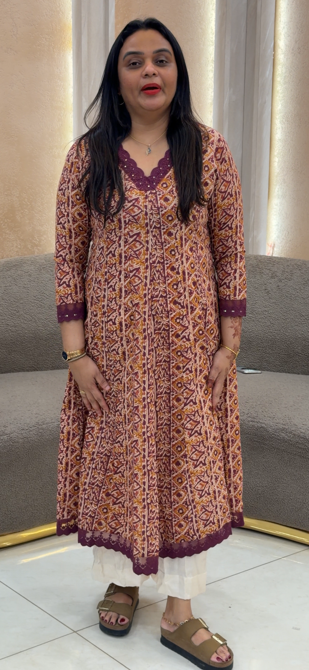 PRINTED ANARKALI TOPS - NUWA - 1249