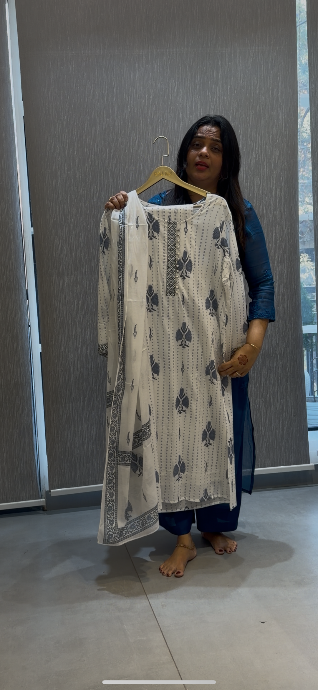 PRINTED COTTON TOP, BOTTOM AND DUPATTA - NUWA-291