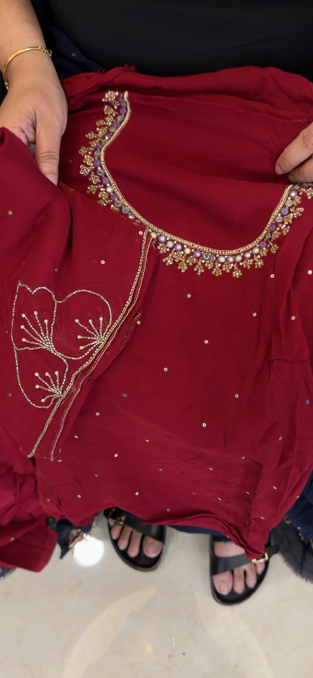 HANDWORKED UNSTITCHED SALWAR SUITS - NUWA - 2027