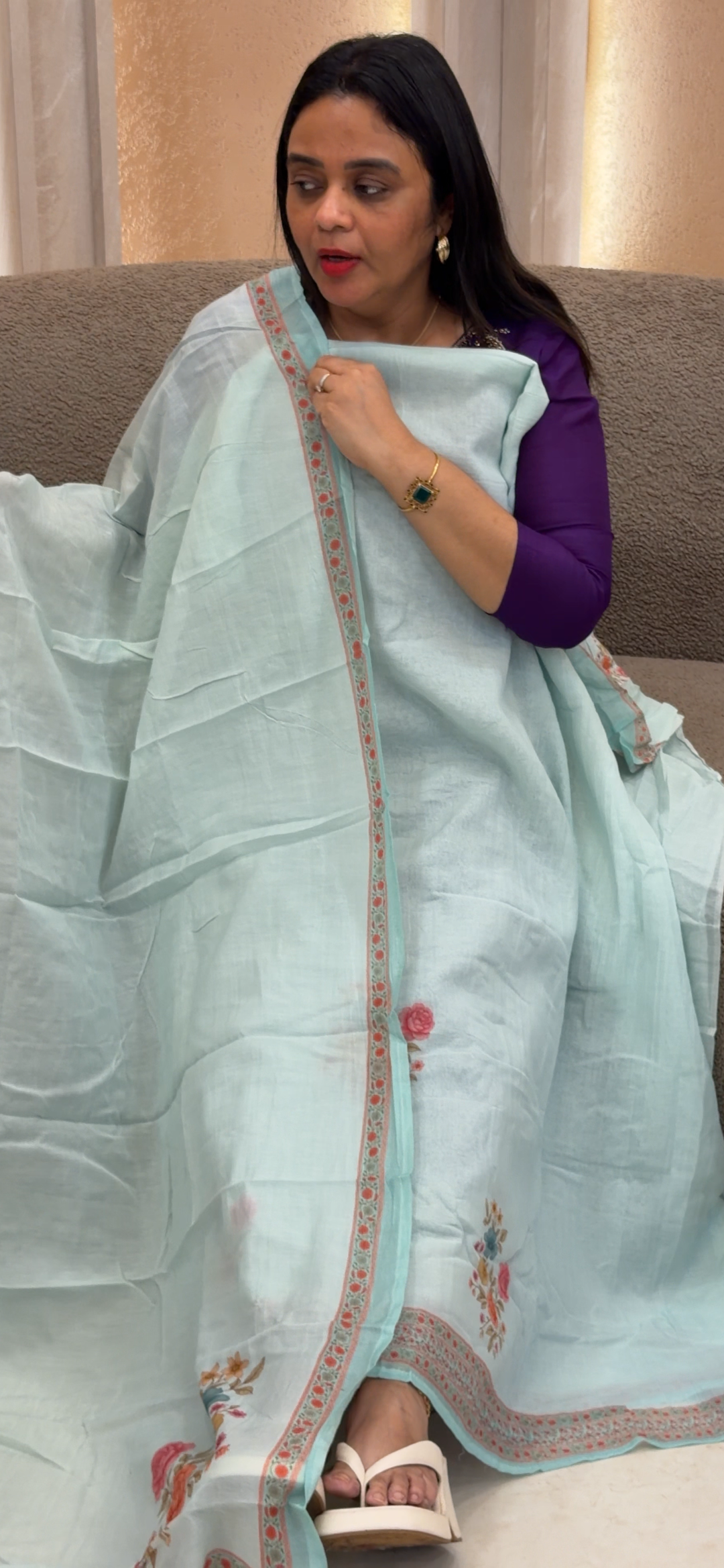 MUL CHANDERI UNSTITCHED SALWAR SUITS - NUWA - 1411