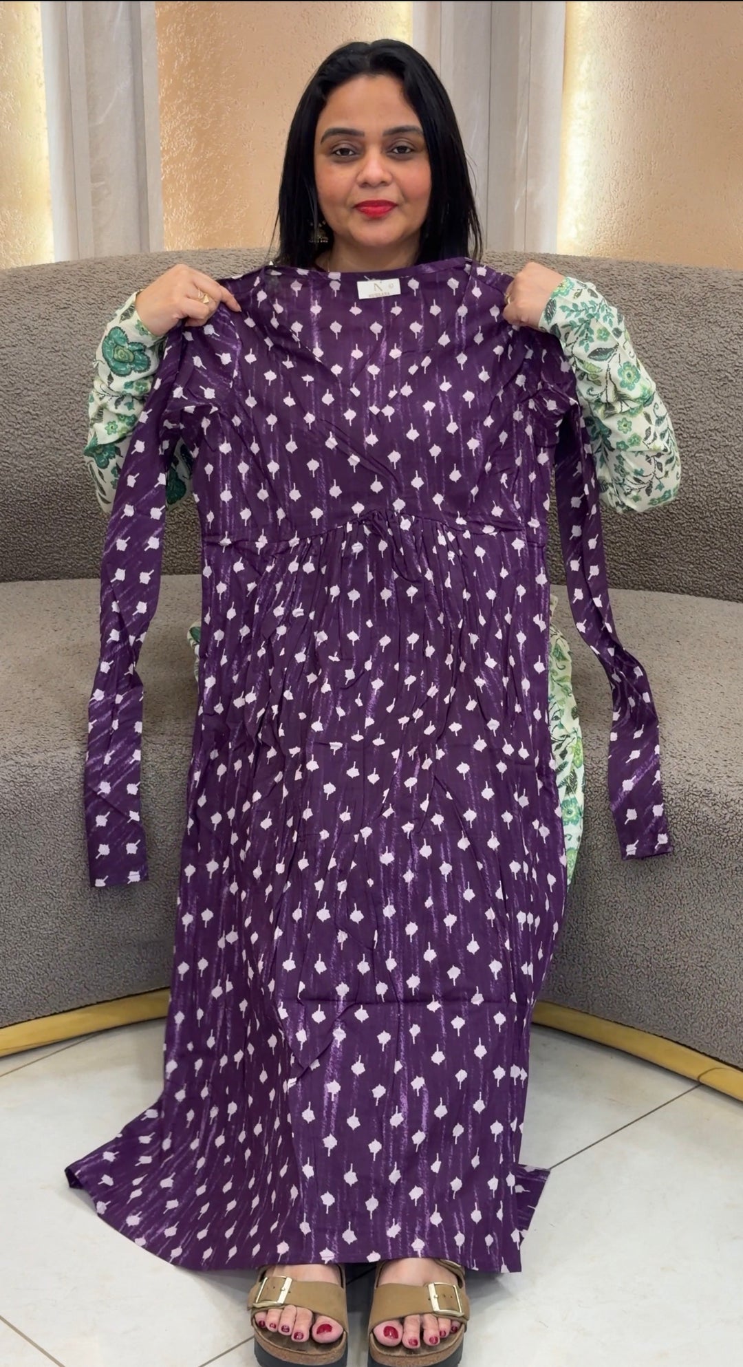 COTTON PRINTED ALINE TOPS - NUWA-1502