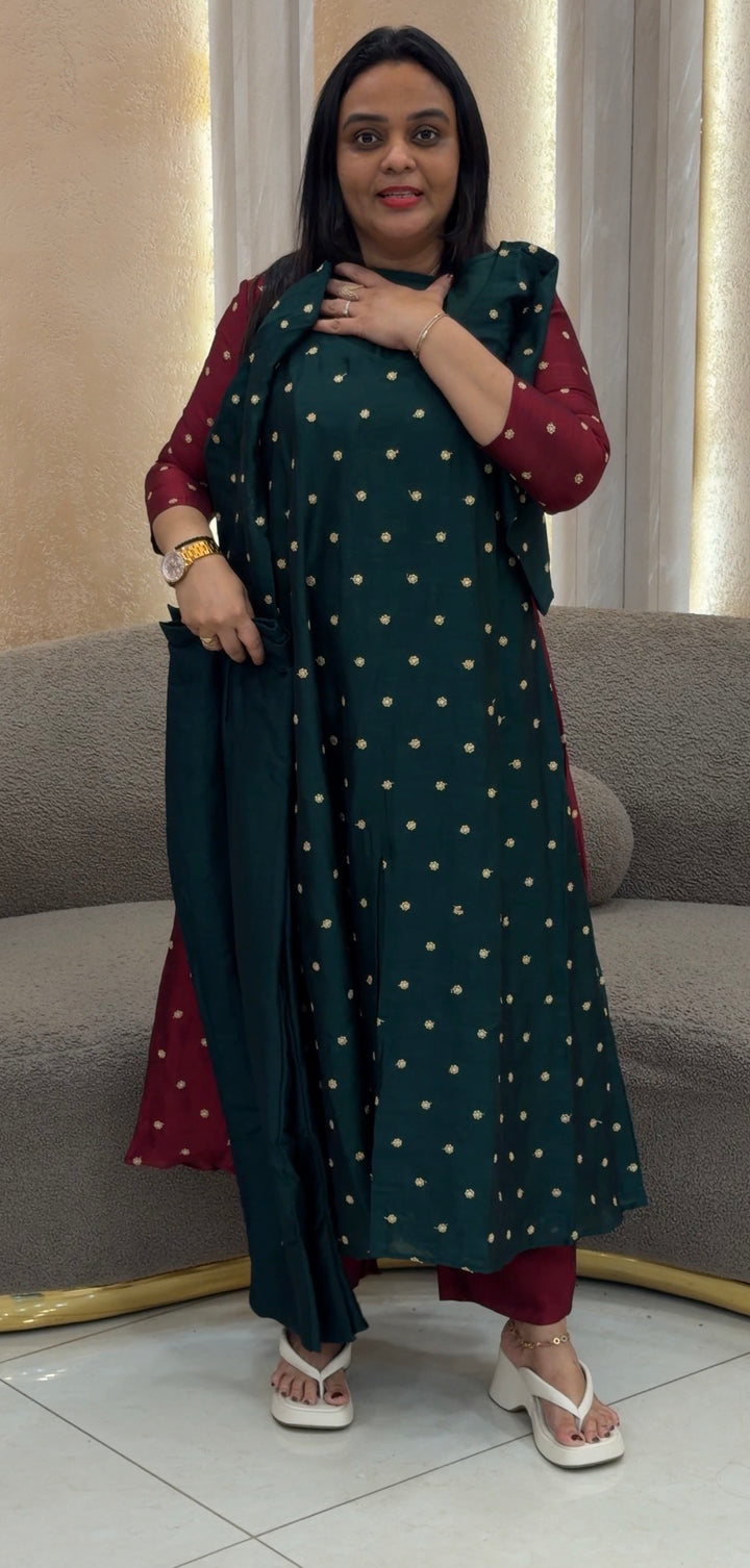 SEMI RAW SILK CO-ORDS SETS - NUWA-1147
