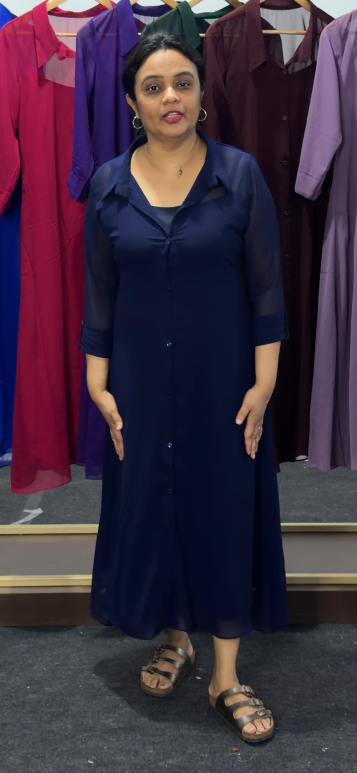 IN-HOUSE GEORGETTE TUNIC TOPS - NUWA - 2533
