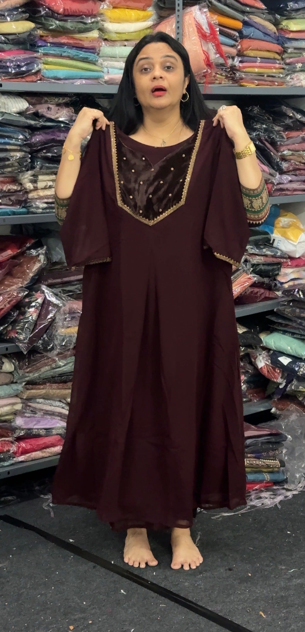 GEORGETTE LONG ALINE TOPS - NUWA - 2358