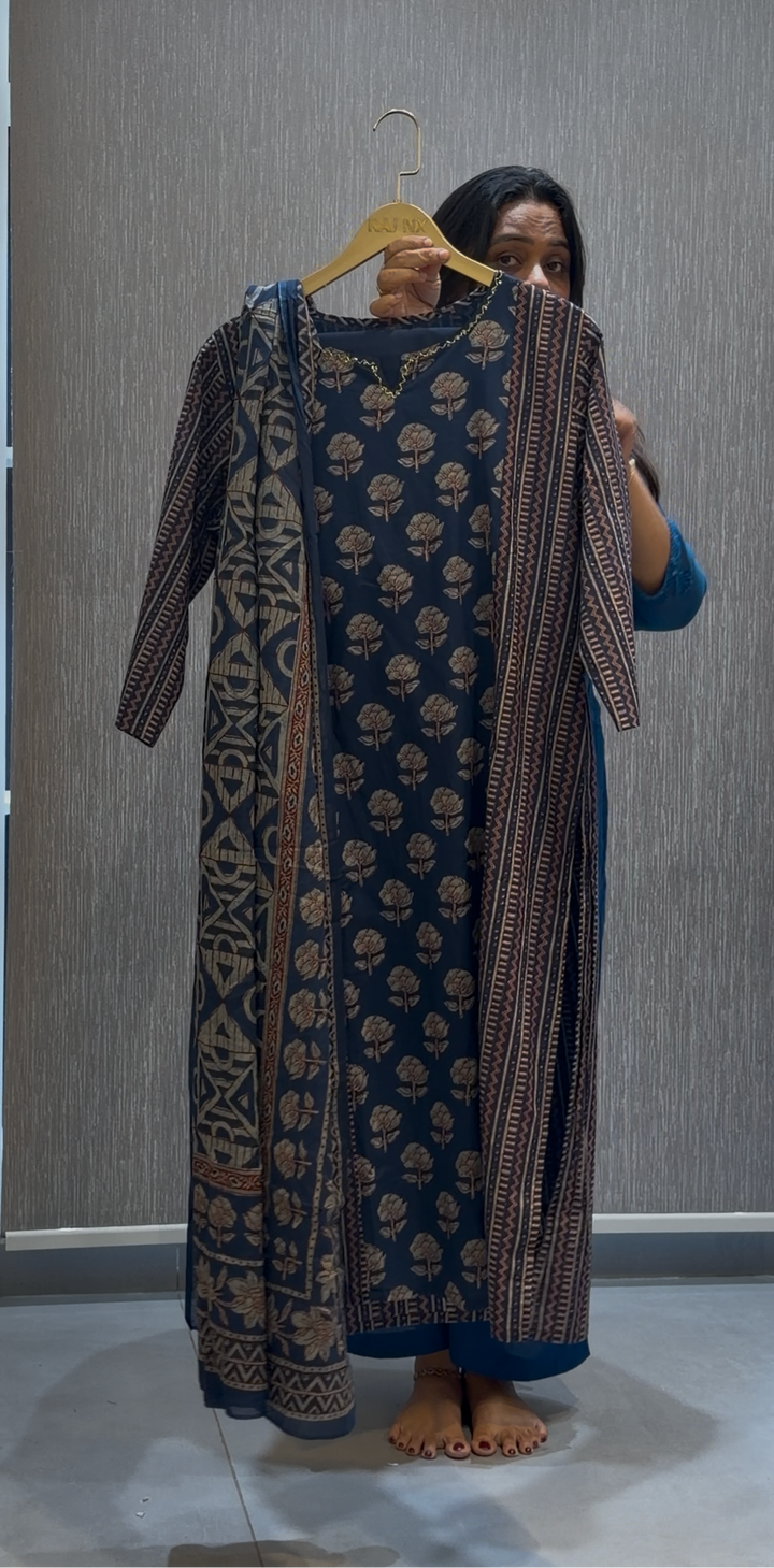 PRINTED COTTON TOP, BOTTOM AND DUPATTA - NUWA-291