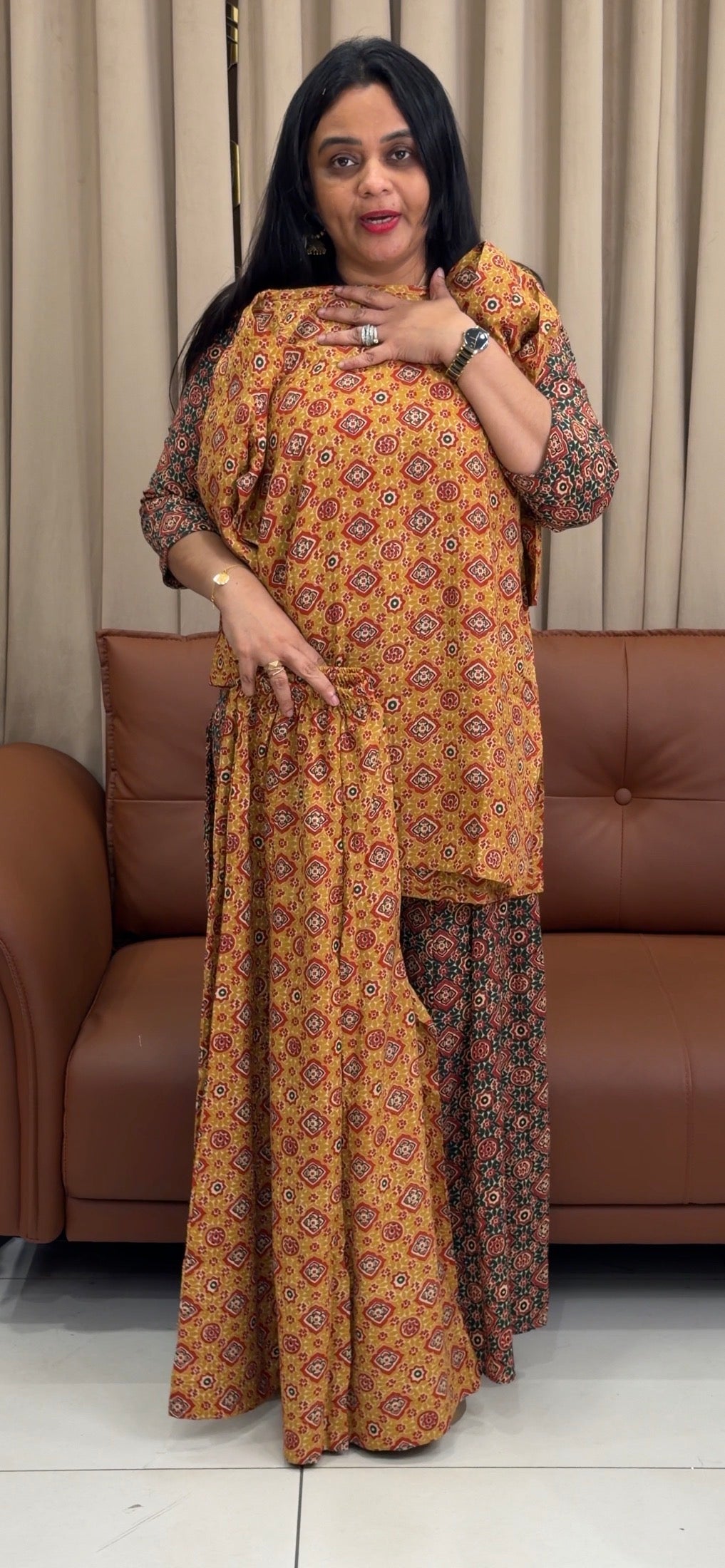 AJRAKH PRINTED TOP AND BOTTOM  - NUWA-2345