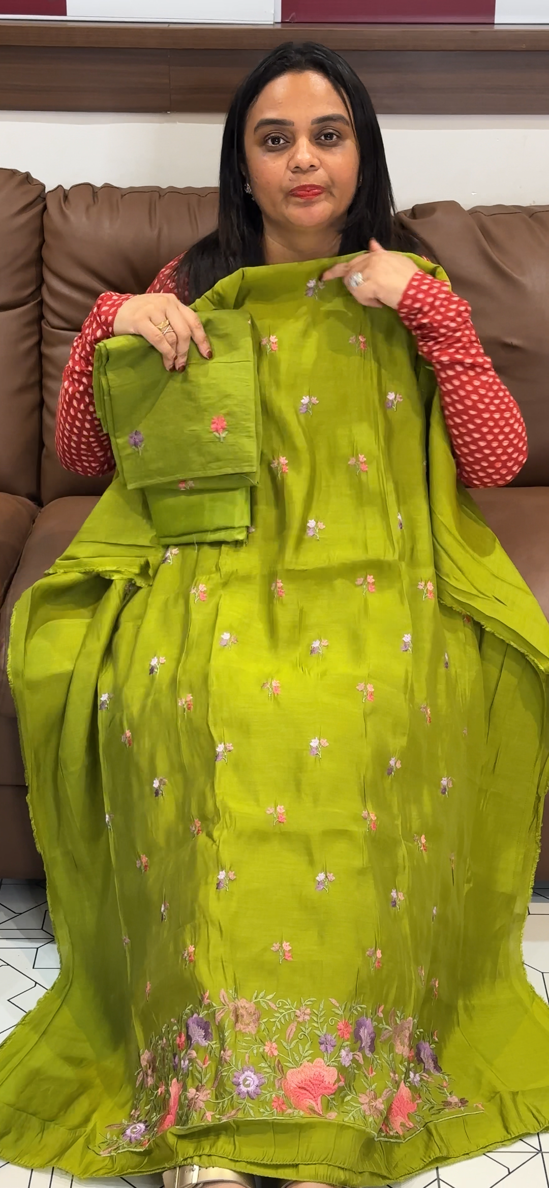 MALAI CHANDERI UNSTITCHED SALWAR SUITS - NUWA - 755