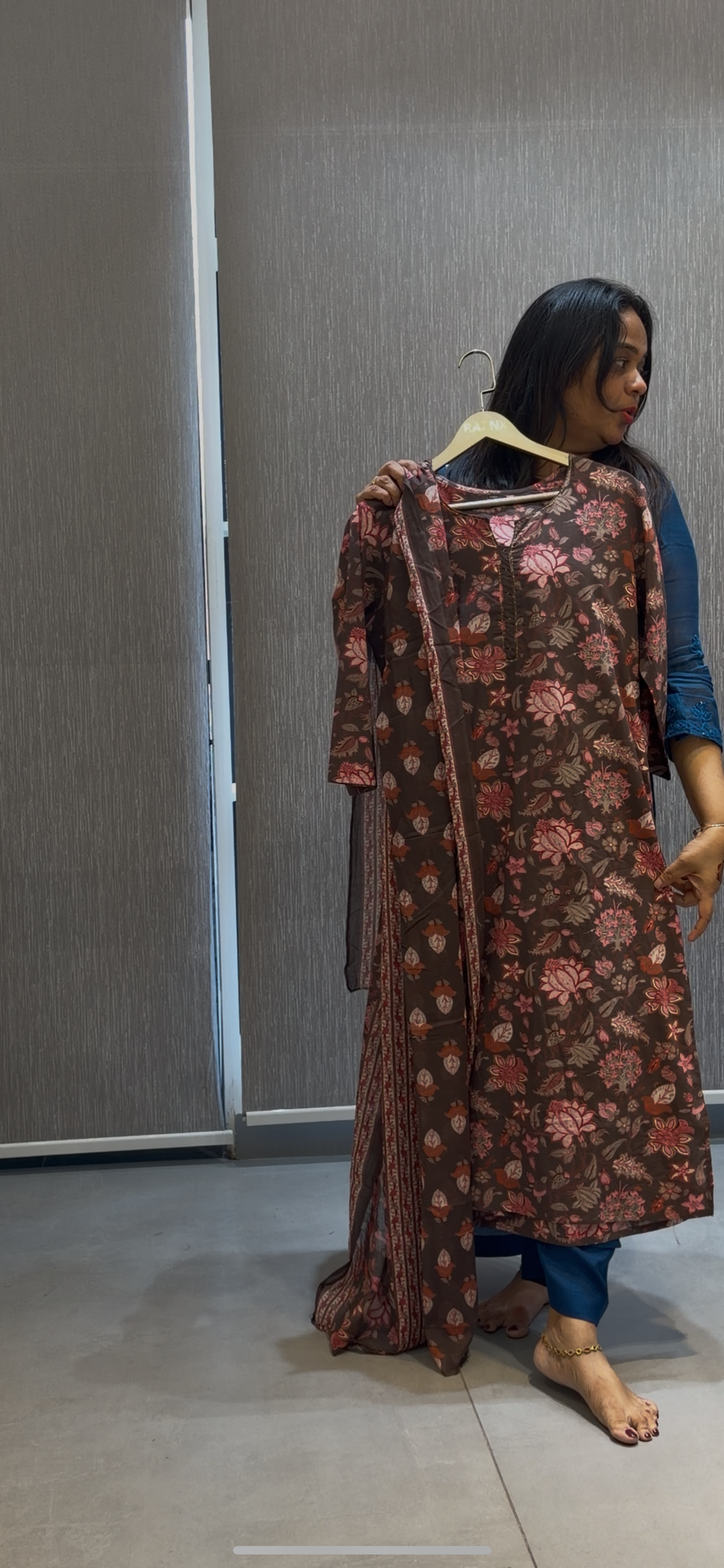 PRINTED COTTON TOP, BOTTOM AND DUPATTA - NUWA-291