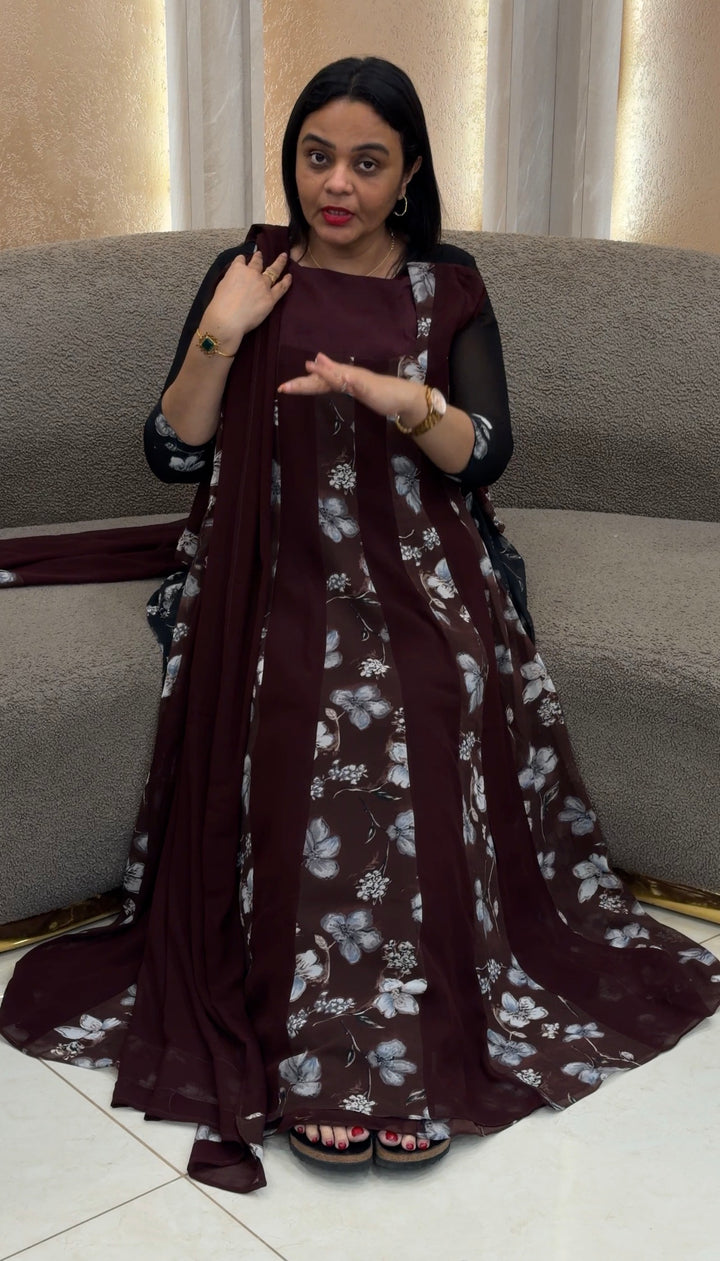 IN-HOUSE PRINTED ANARKALI TOP AND DUPATTA - NUWA-1759