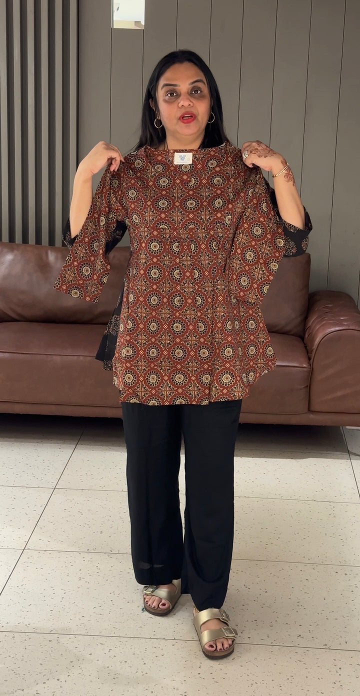 COTTON PRINTED SHORT TOPS - NUWA-649