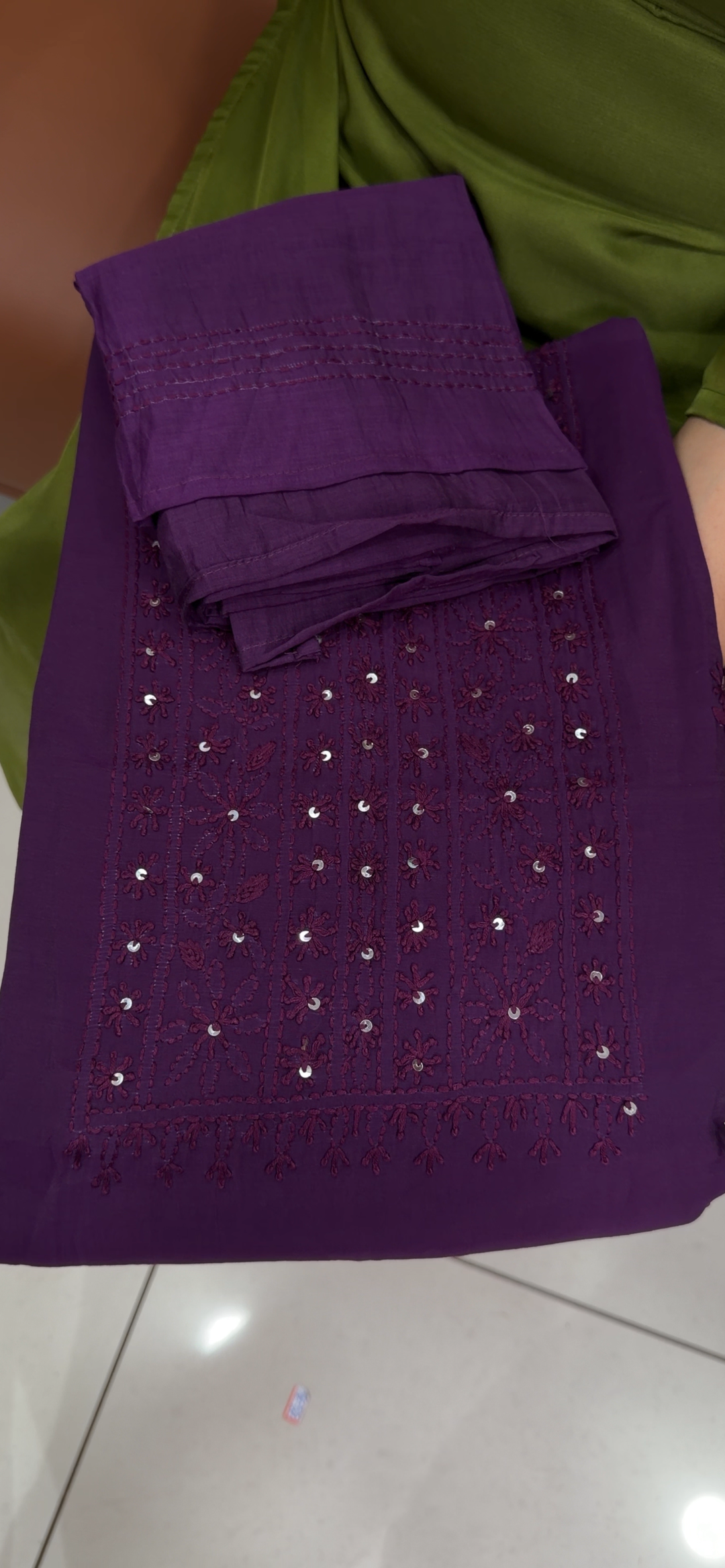 CHIKANKARI UNSTITCHED SALWAR SUITS - NUWA - 1532