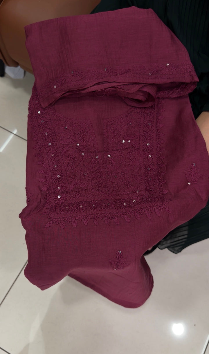 MALAI CHANDERI UNSTITCHED SALWAR SUITS - NUWA-1890