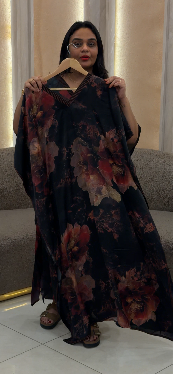 PRINTED CRAPE KAFTAN - NUWA - 1295