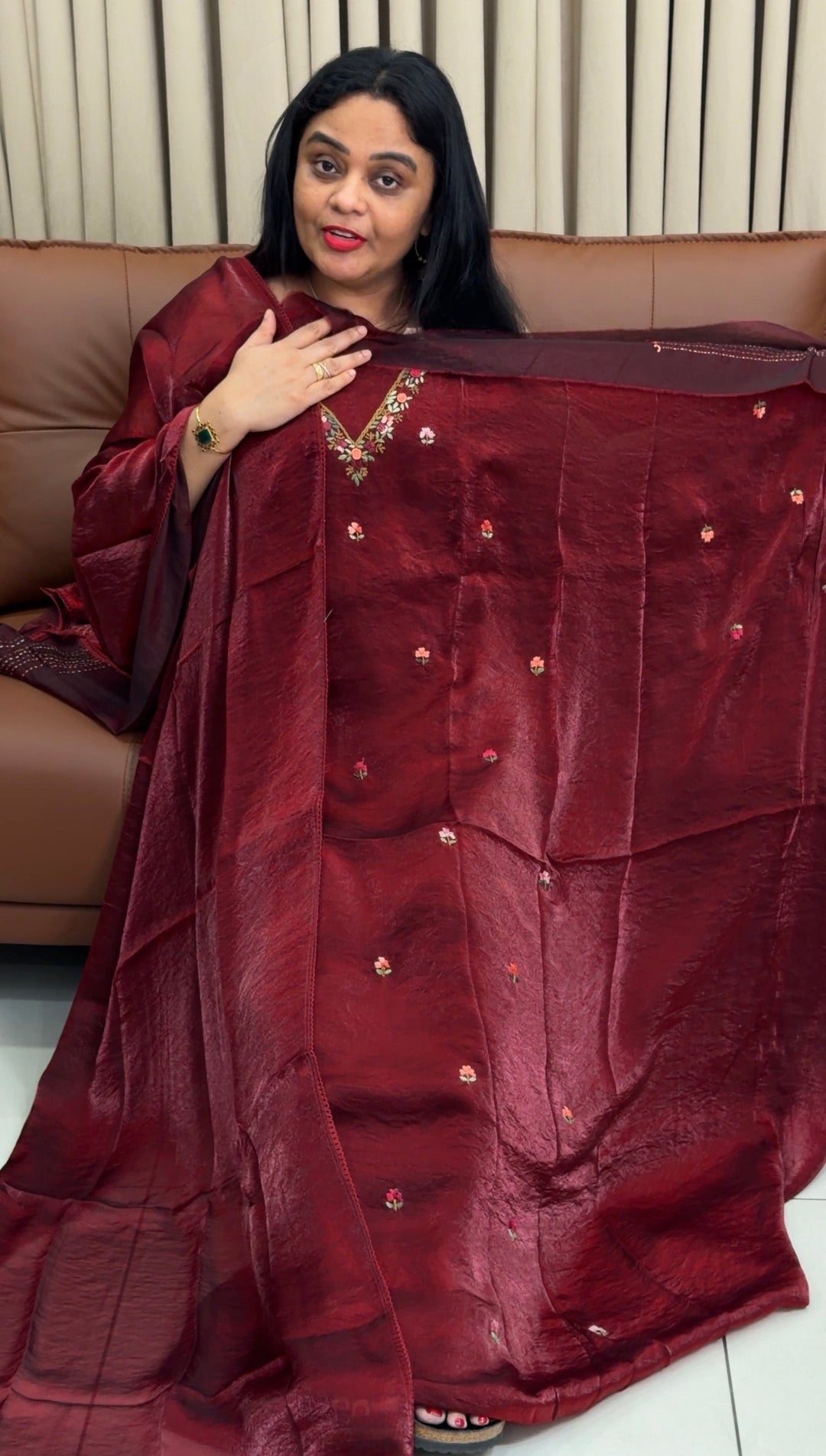 VELVET ORGANZA UNSTITCHED SALWAR SUITS - NUWA-1815