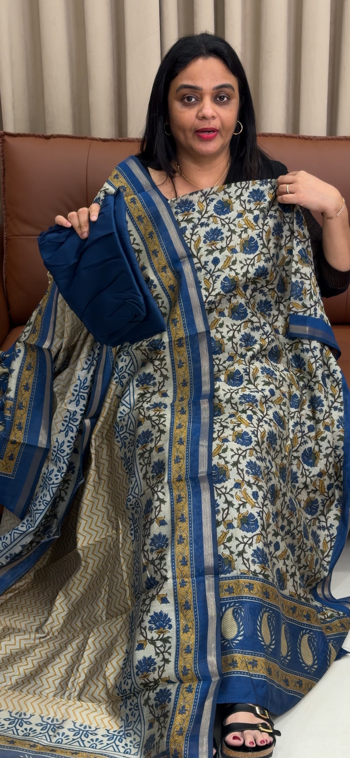 PRINTED MAHESWARAI UNSTITCHED SALWAR SUITS - NUWA - 1596