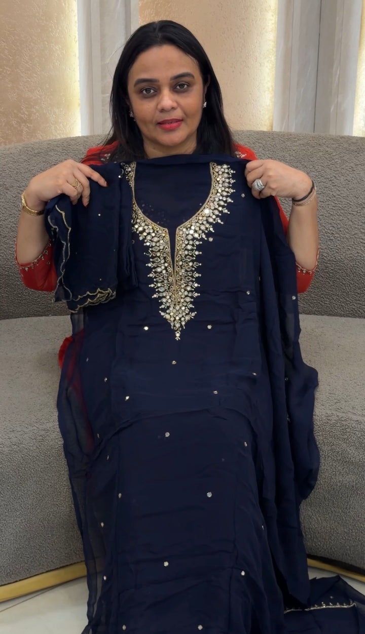 GEORGETTE UNSTITCHED SALWAR SUITS - NUWA-846