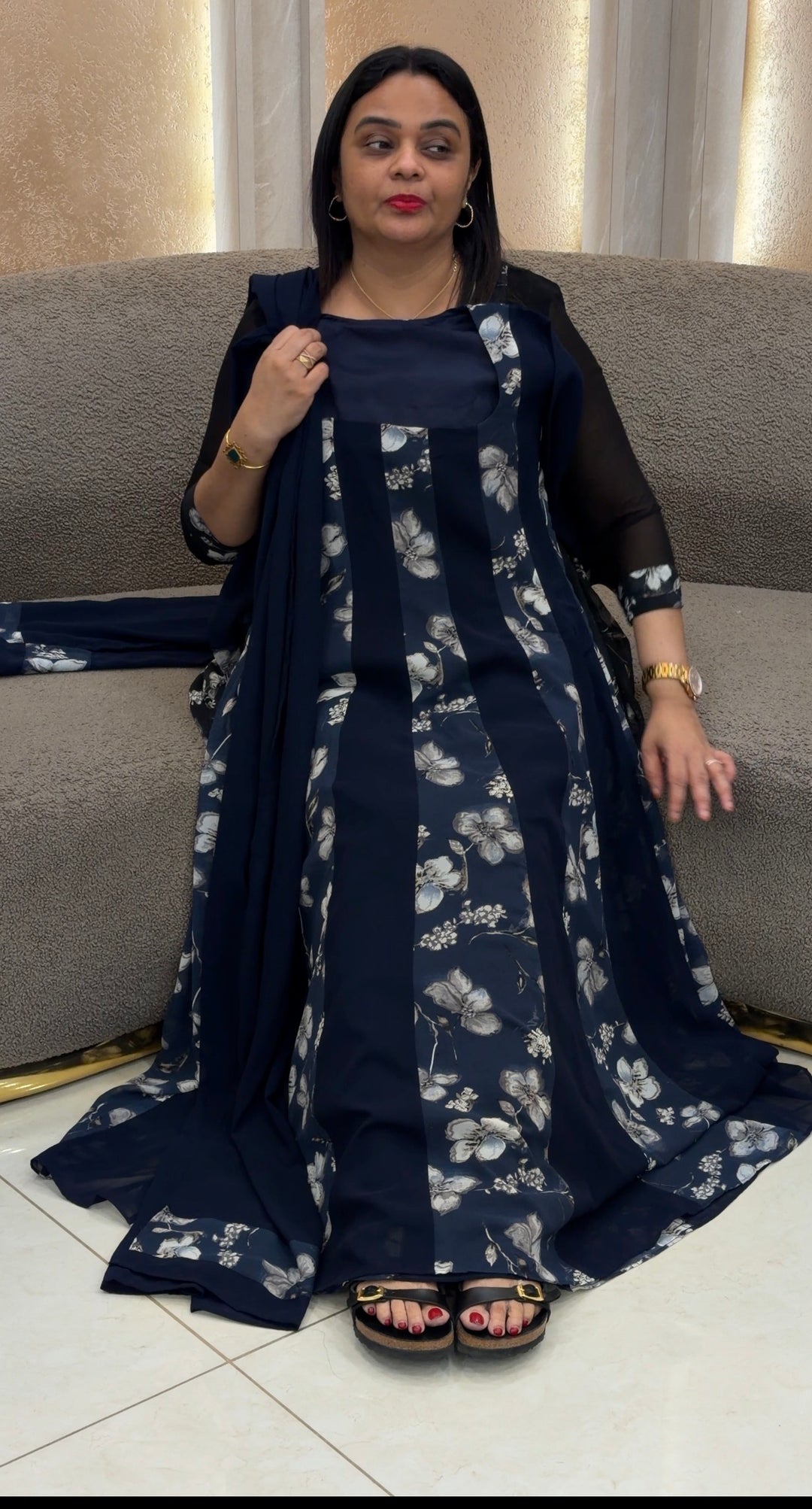 IN-HOUSE PRINTED ANARKALI TOP AND DUPATTA - NUWA-1759