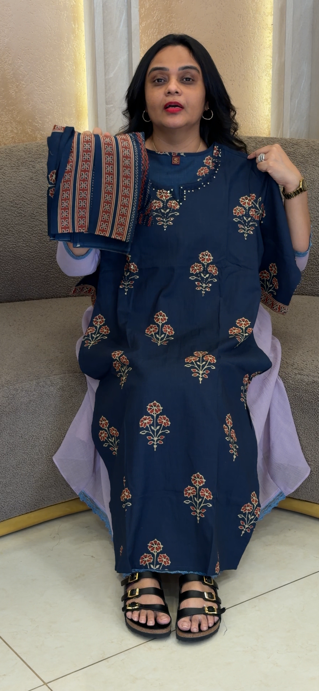COTTON TOP, BOTTOM AND DUPATTA - NUWA - 2049