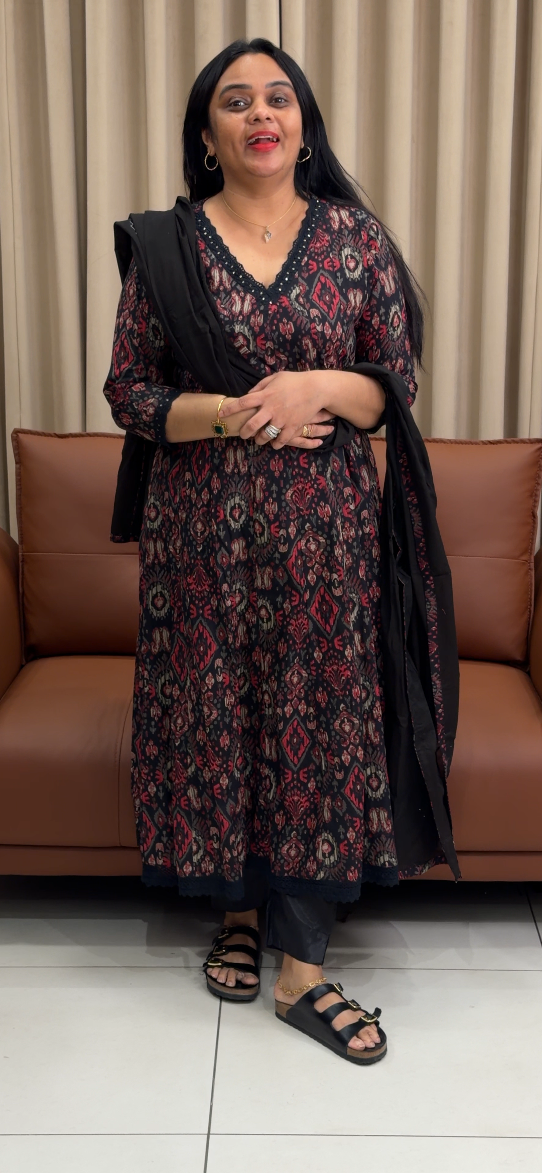 PRINTED ANARKALI TOP AND DUPATTA  - NUWA-2150