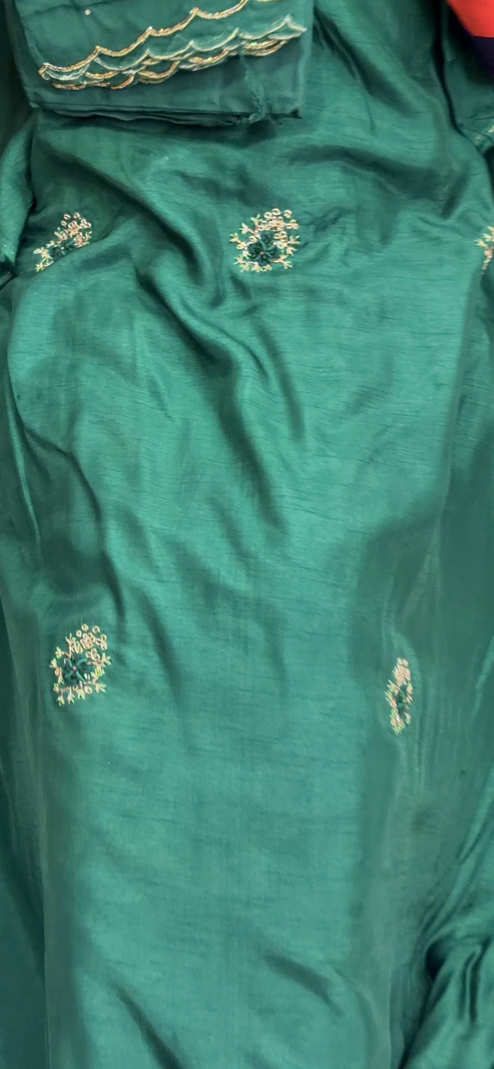 VISCOSE ORGANZA UNSTITCHED SALWAR SUIT - NUWA - 2215