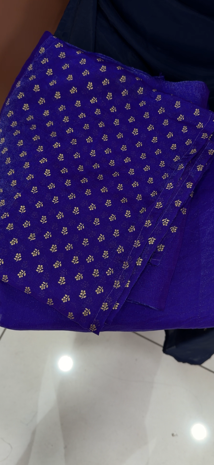 VELVET ORGANZA UNSTITCHED SALWAR SUITS - NUWA - 1989