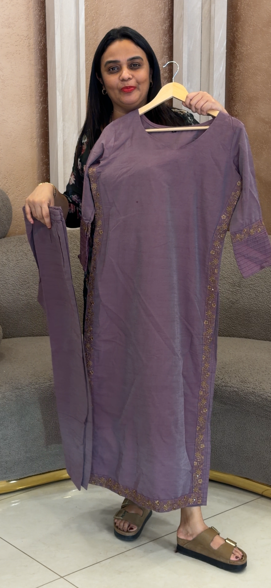 SEMI RAW SILK TOP AND BOTTOM - NUWA - 1042