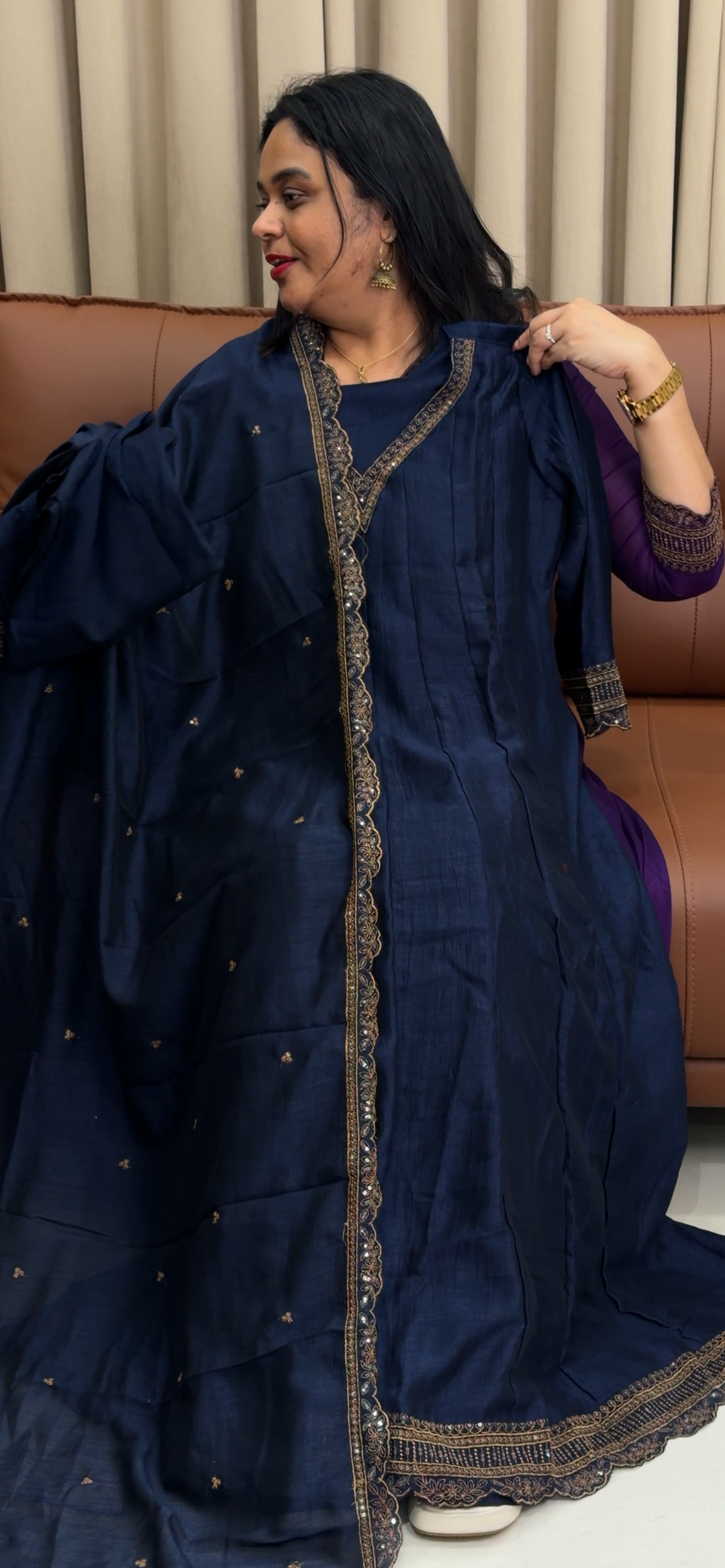 SEMI RAW SILK TOP, BOTTOM AND DUPATTA - NUWA - 1691